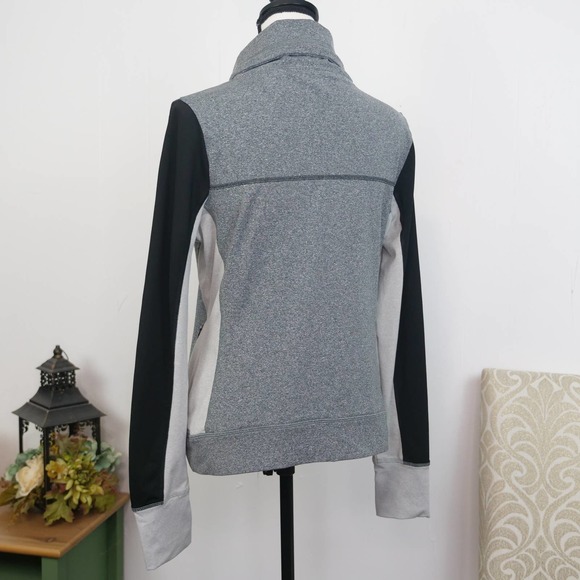 VS PINK Ultimate Cowl Neck Sweatshirt Sz L Heather Grey Active Victoria's Secret - Picture 7 of 9